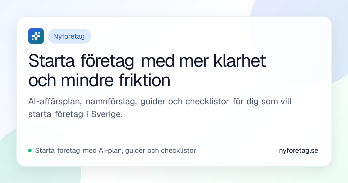 Nyföretag – Swedish AI Business Plan Platform